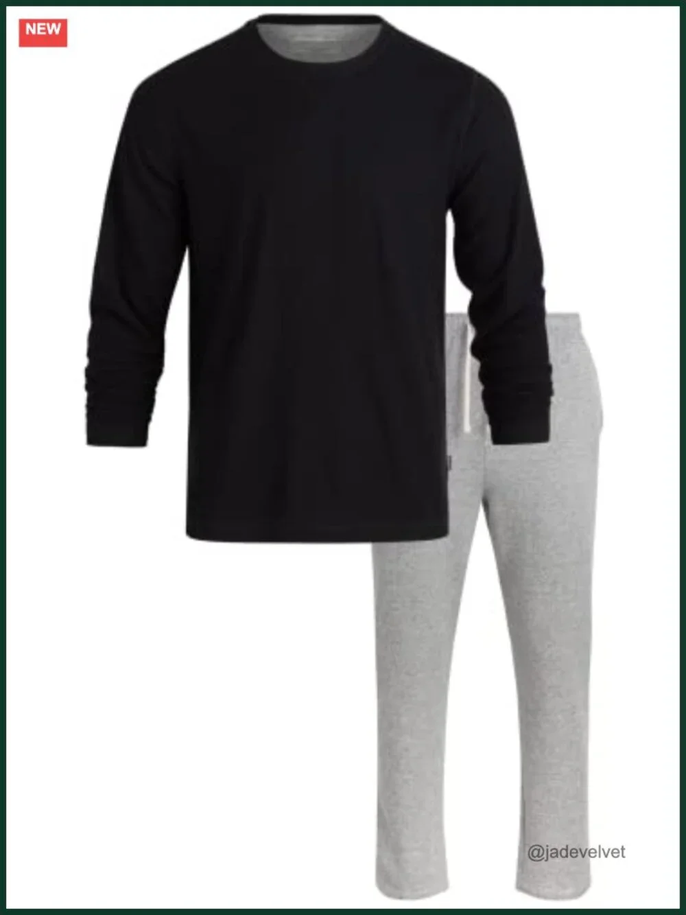 Men's Thermal Pajama Set - 2 Piece Lounge Set with Long Sleeve Top and